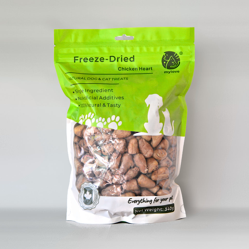 Freeze-Dried Chicken Hearts for Dogs & Cats – 340 g