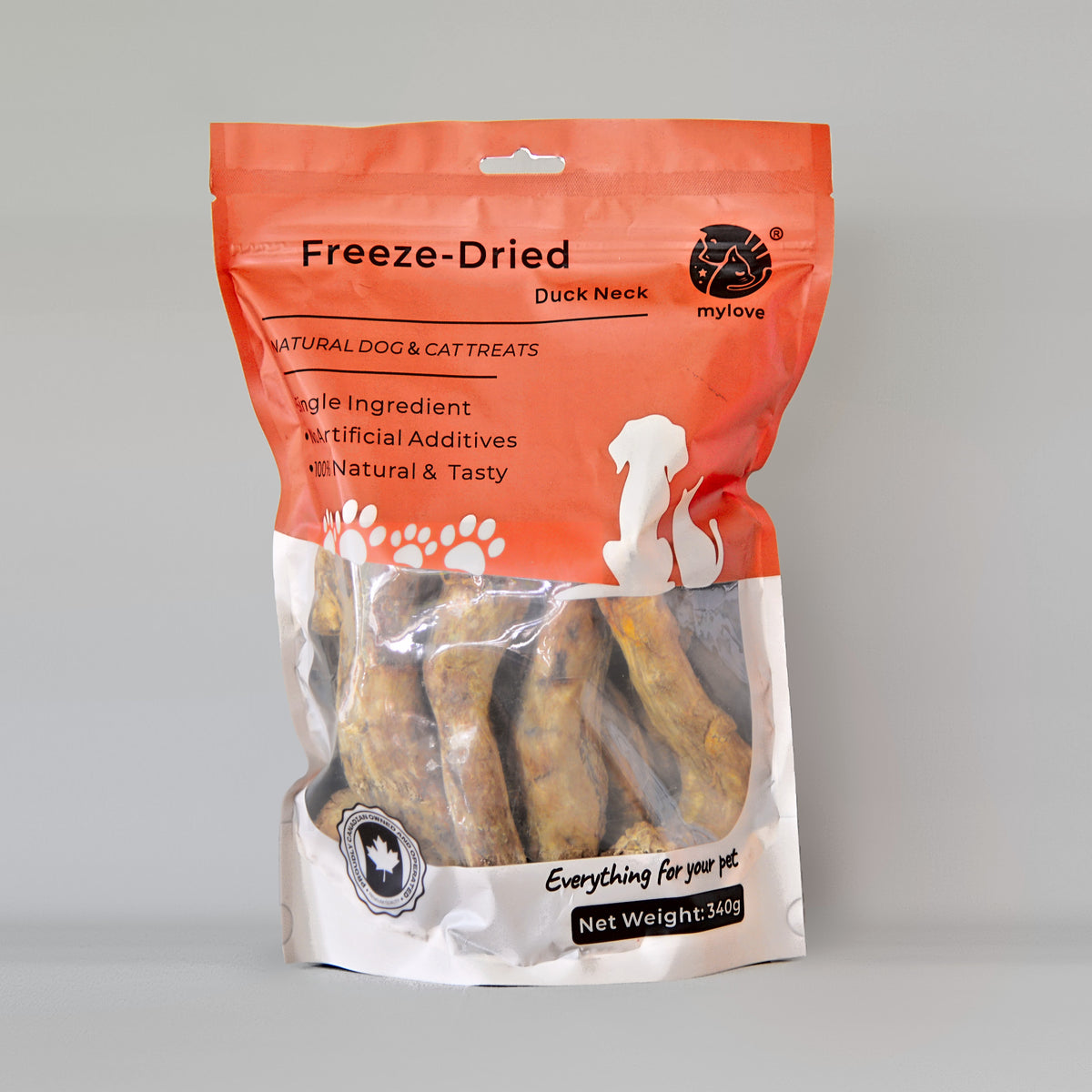Freeze-Dried Duck Necks for Dogs & Cats – 340 g