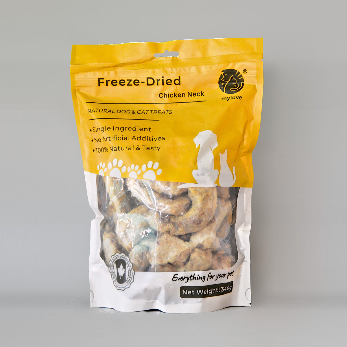Freeze-Dried Chicken Necks for Dogs & Cats – 340 g