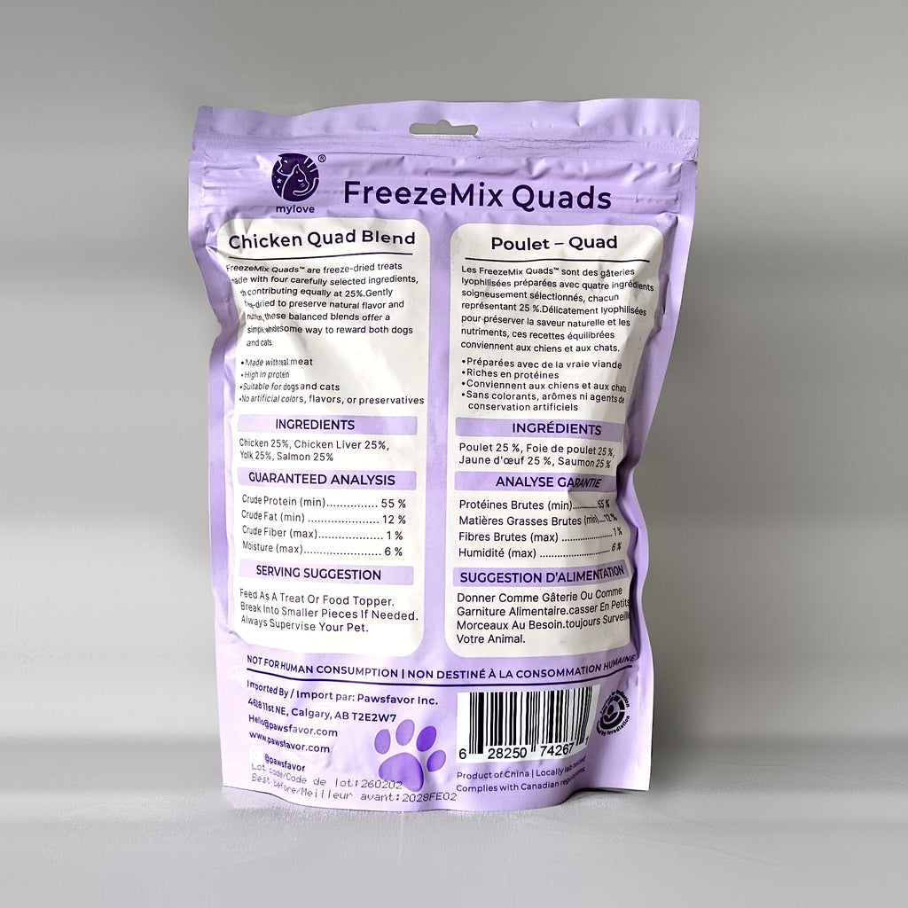 FreezeMix Quads Chicken Quad Blend for Dogs & Cats – 454 g