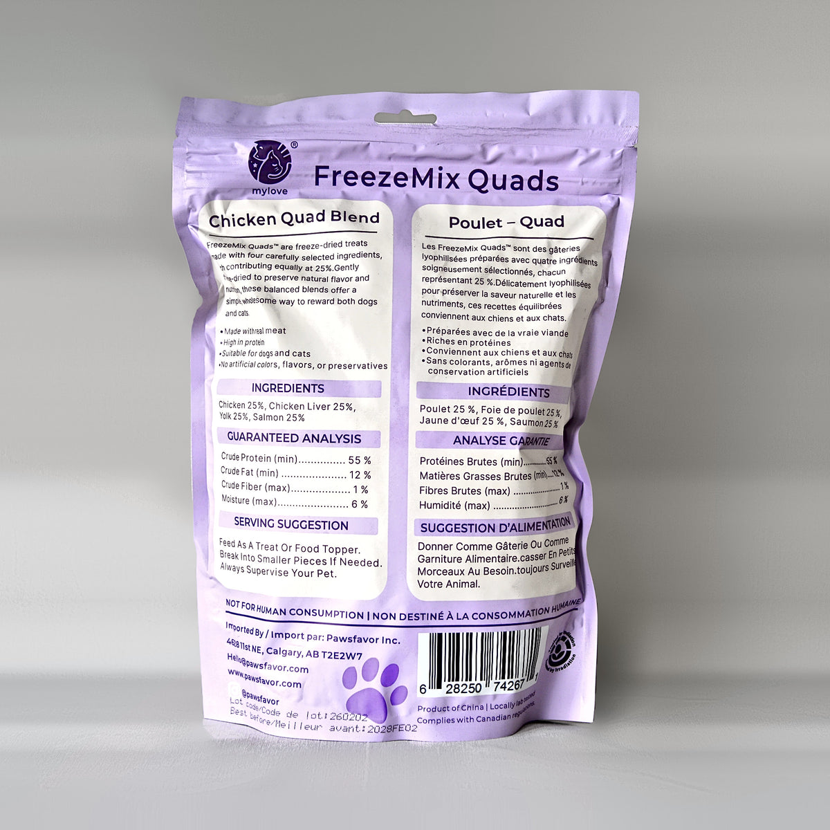 FreezeMix Quads Chicken Quad Blend for Dogs & Cats – 454 g