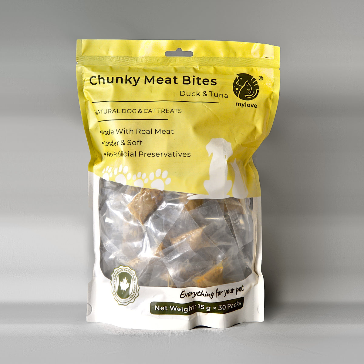 Chunky Meat Bites Duck & Tuna for Dogs & Cats – 30 × 15 g