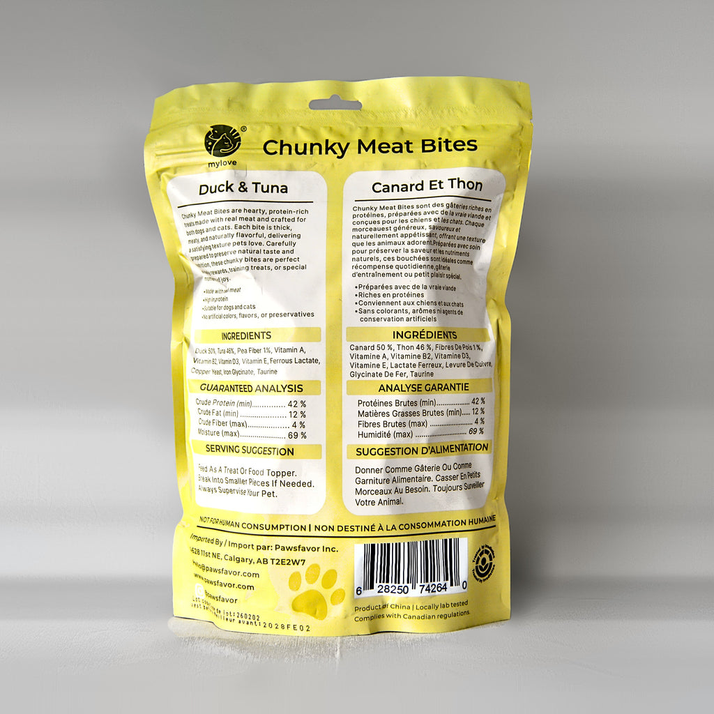 Chunky Meat Bites Duck & Tuna for Dogs & Cats – 30 × 15 g