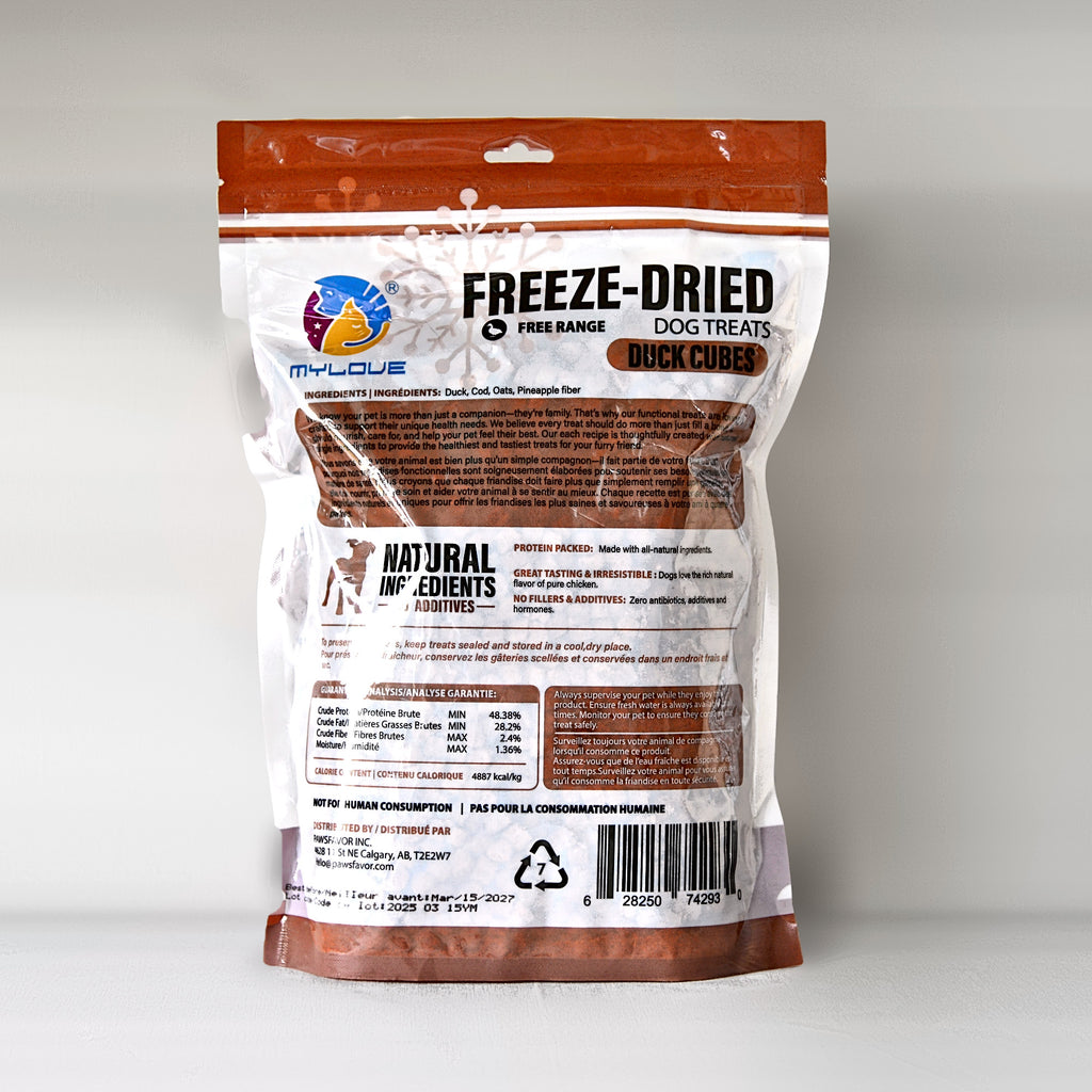 Freeze-Dried Duck Cubes for Dogs & Cats – 454 g