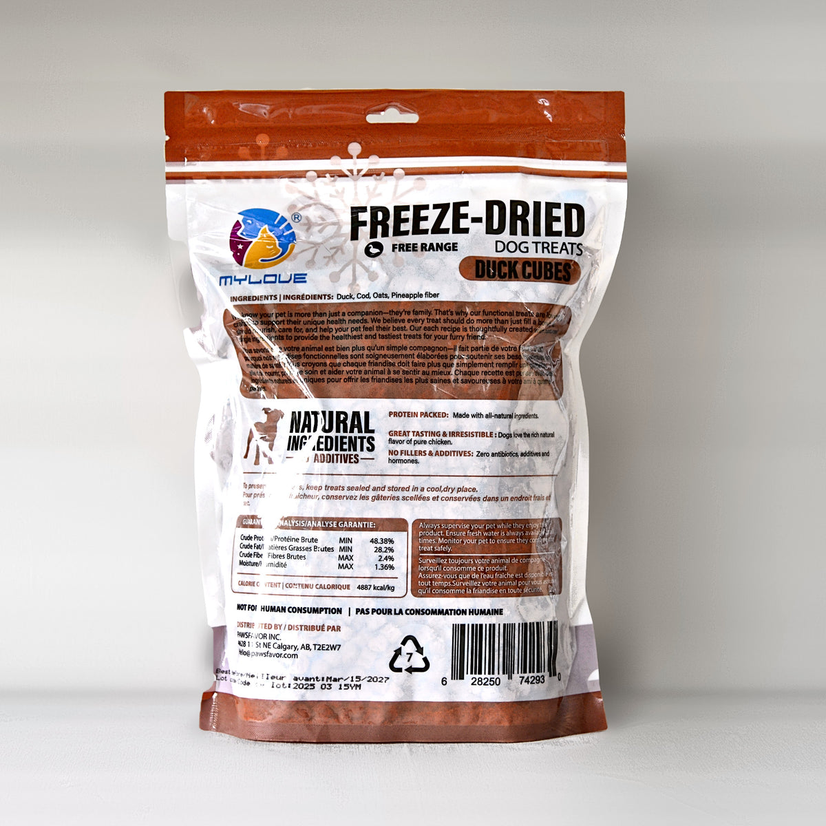 Freeze-Dried Duck Cubes for Dogs & Cats – 454 g