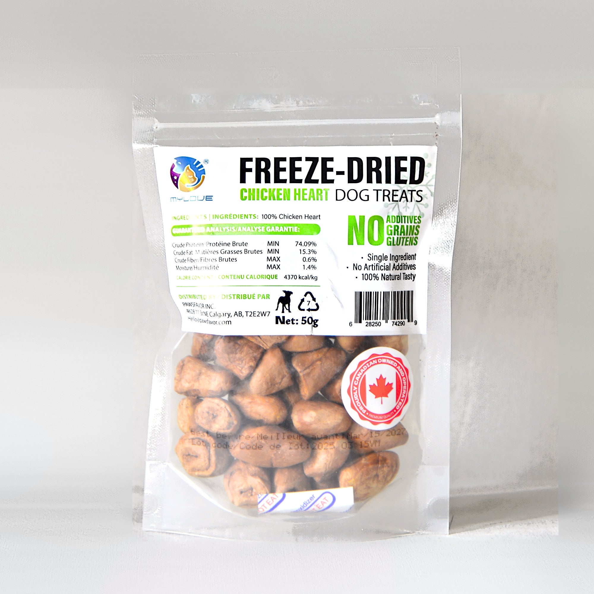 Freeze-Dried Chicken Hearts for Dogs & Cats – 50 g