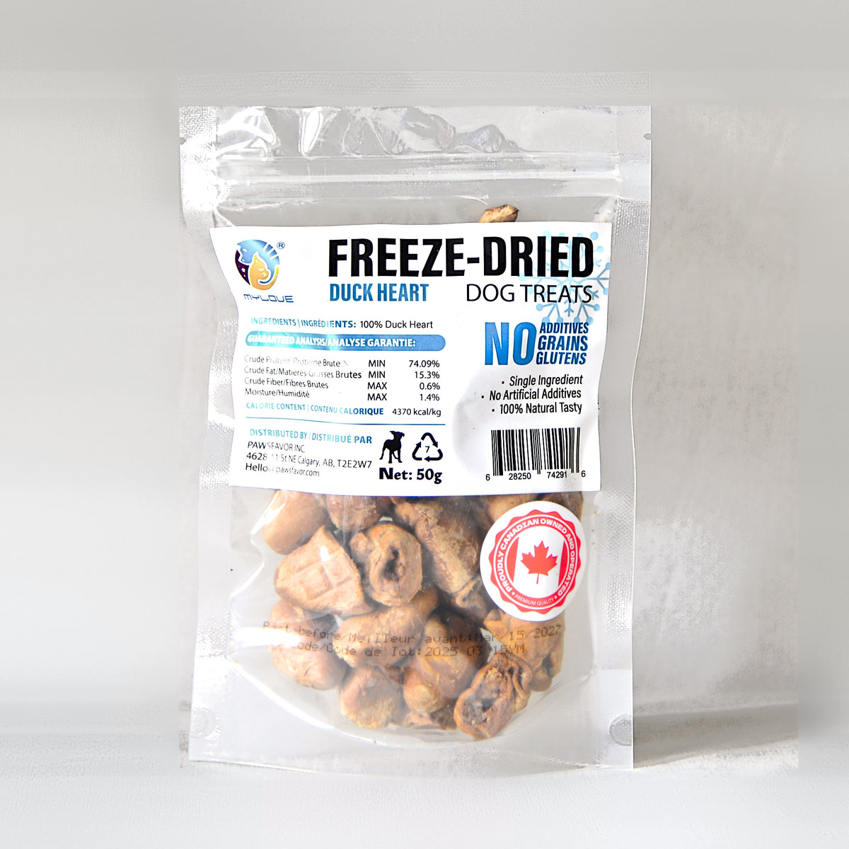 Freeze-Dried Duck Hearts for Dogs & Cats – 50 g