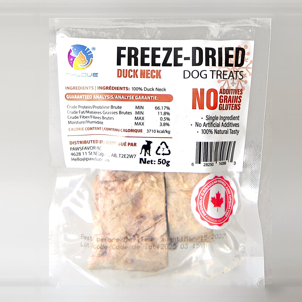 Freeze-Dried Duck Neck Pieces for Dogs & Cats – 50 g